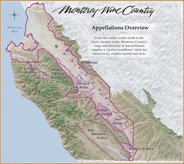 Monterey Wine Country AVA Map